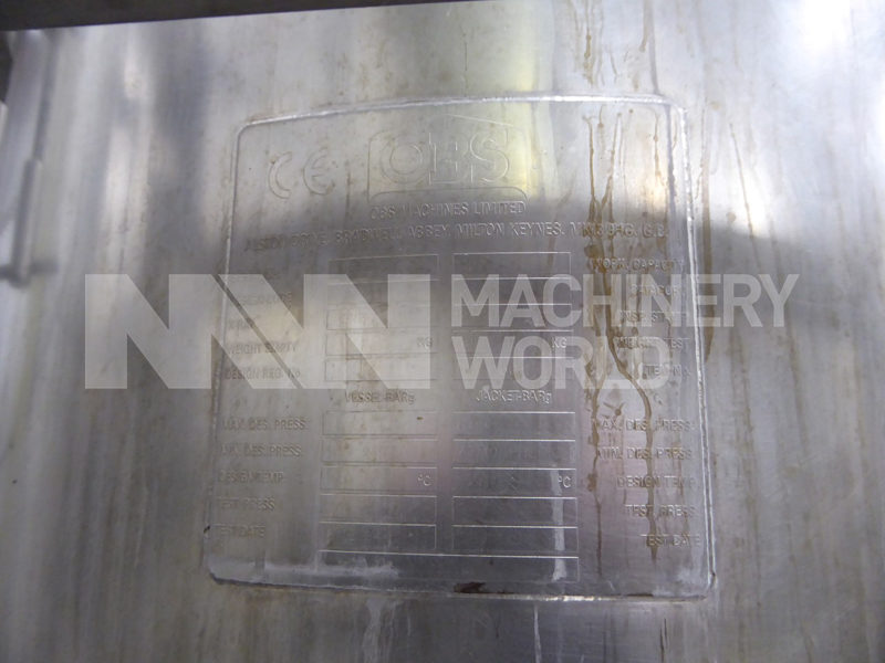 OBS BS-5500 Jacketed Vacuum  Process Cooking Vessel - 250 Litre - Image 4