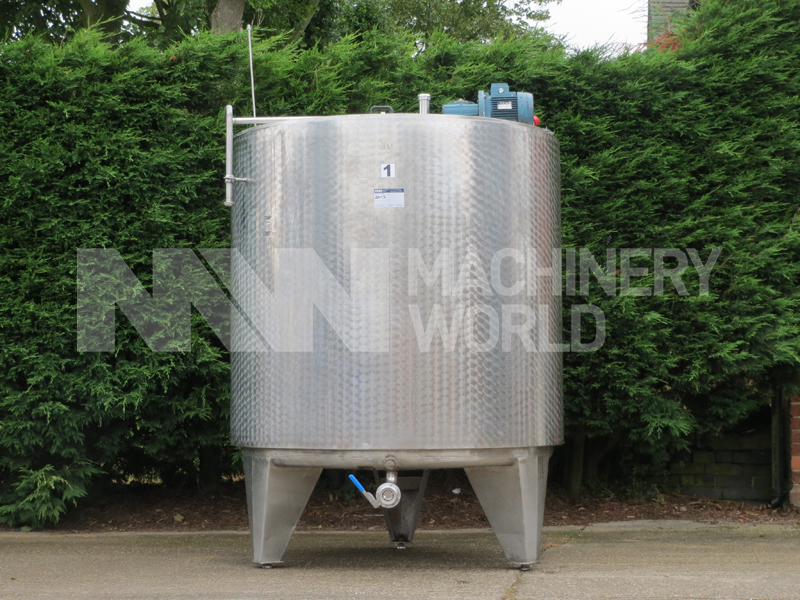 1,000 Ltr Stainless Steel Tank with Top Mounted Mixer - Machinery World