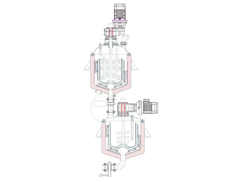 2x 50L (100L) Stainless Jacketed & Insulated Process Twin Tank with Scraped Surface Mixer (Year 2014) - Image 10