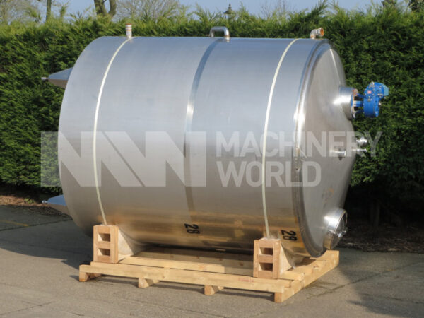 Stainless Steel Jacketed Tank with Top Mounted Mixer - 12,000 ltr
