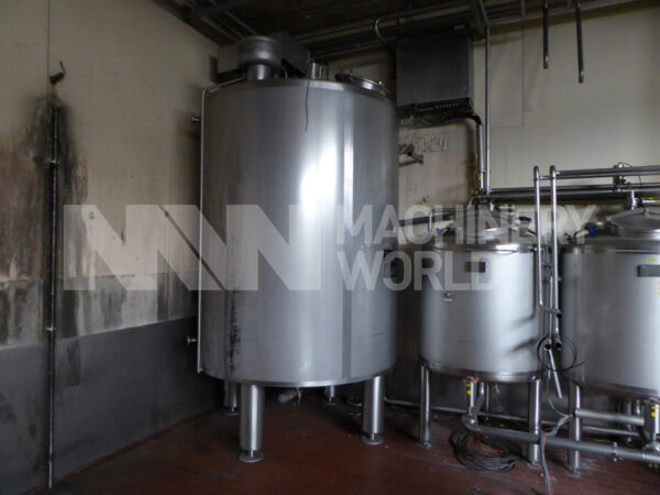 APV Stainless Steel Jacketed Tank with Top Mounted Mixer - 6,000 ltr
