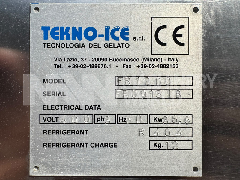 Tekno-Ice Teknofreeze FR 1200 Ice Cream Continuous Freezer (Year 2009) - Fully serviced & tested - Image 11