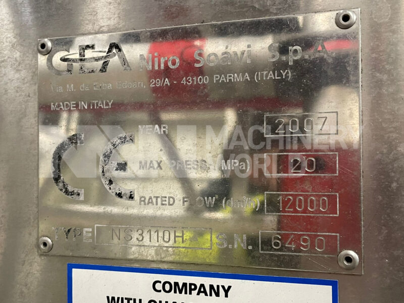 GEA Niro Soavi NS3110H Homogeniser, 12.000 l/h - Image 2