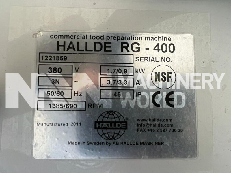 Hallde RG400 Cheese Vegetable Food Shredding Machine - Image 7