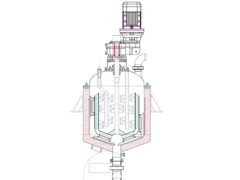 50 Ltr Stainless Jacketed Process Tank with Scraped Surface Mixer - Image 7