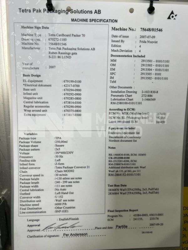 Tetra Pak Cardboard Packer P70 - Image 6