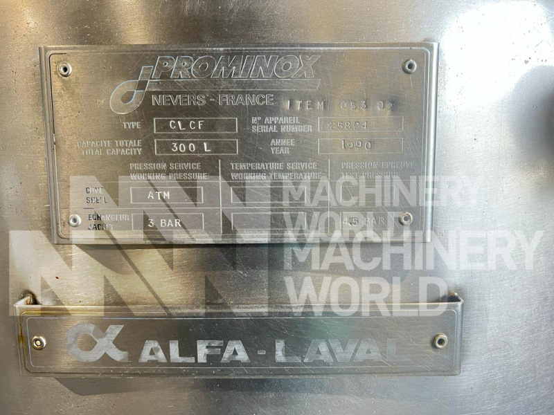 300 Ltr Alfa Laval Stainless Steel Jacketed Tank (1x Available) - Image 5