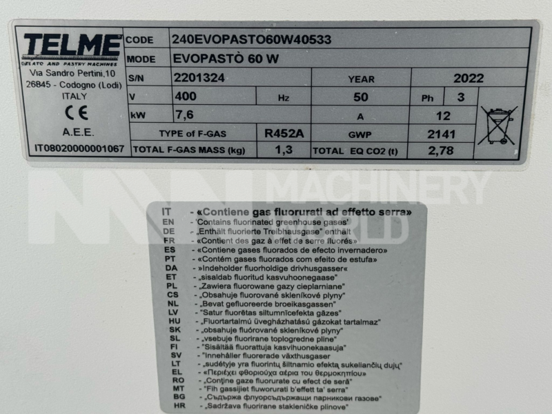 Telme Evopasto 60 Ice Cream Batch Pasteuriser (Year 2022) - Image 6