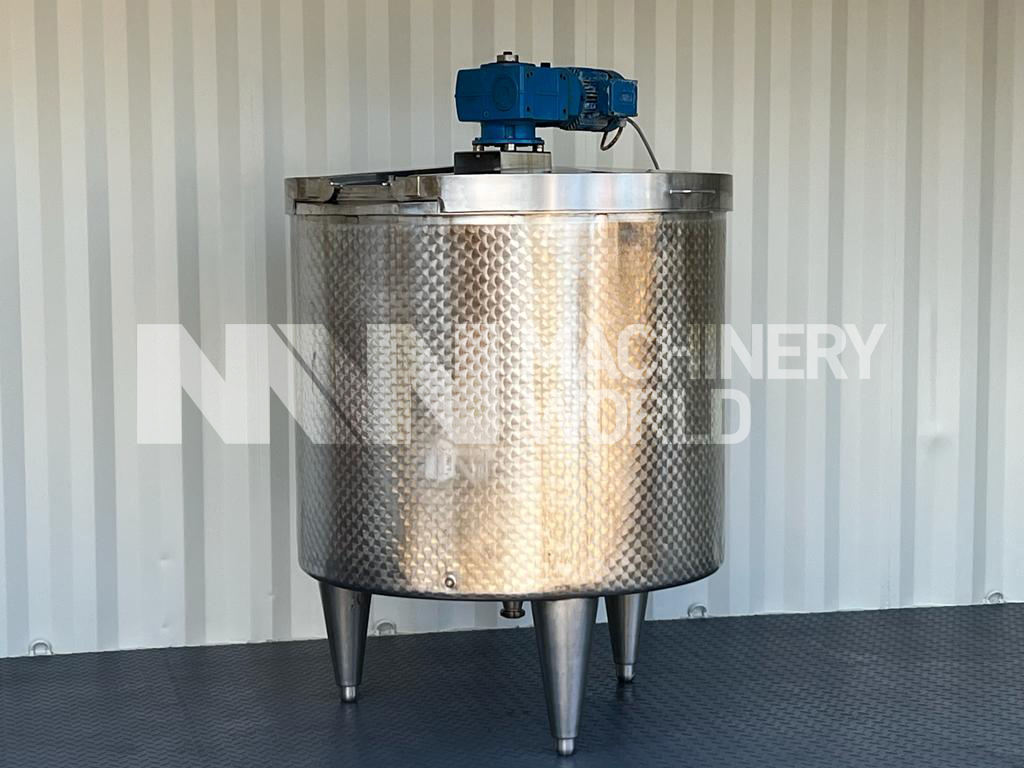 1,000 Ltr Stainless Steel Tank with Top Mounted Mixer - Machinery