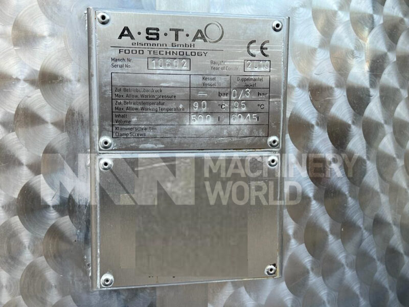 500 Ltr ASTA Stainless Steel Jacketed Circular Cheese Vat - Image 6