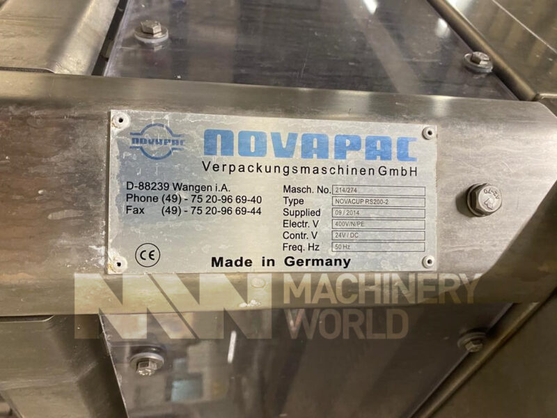 Novapac Novacup RS200-2 Ultra Clean Piston Pot Filler with Torq Capper - 90gm to 1kg Tub Filler (YOM - 2014) - Image 7