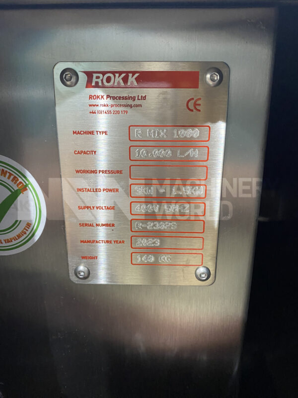ROKK RMIX1000+ Powder-Liquid & Liquid-Liquid Inline High Shear Mixer & Blender 'Brand New' - Image 12