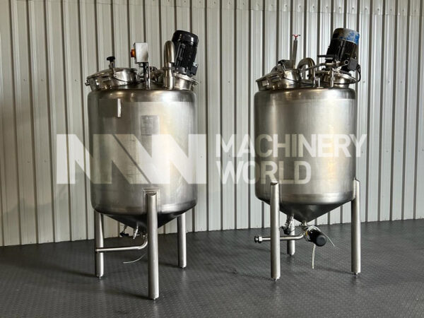 750 Litres APV Stainless Steel Mixing Tank with 7.5kw High Shear Mixer (2x Available)