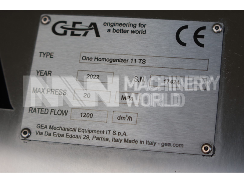 1,200 LPH GEA Niro Soavi ONE 11TS (200 Bar) Homogeniser - YOM 2022 (Never Used) - Image 7