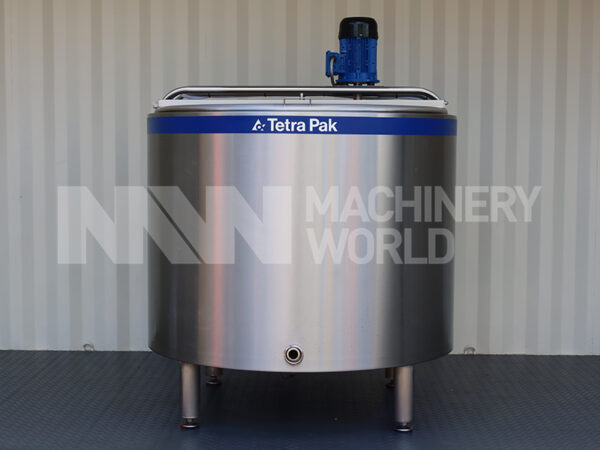 1200 Ltr Tetra Pak Jacketed Pasteurisation Tank with High Speed Mixer