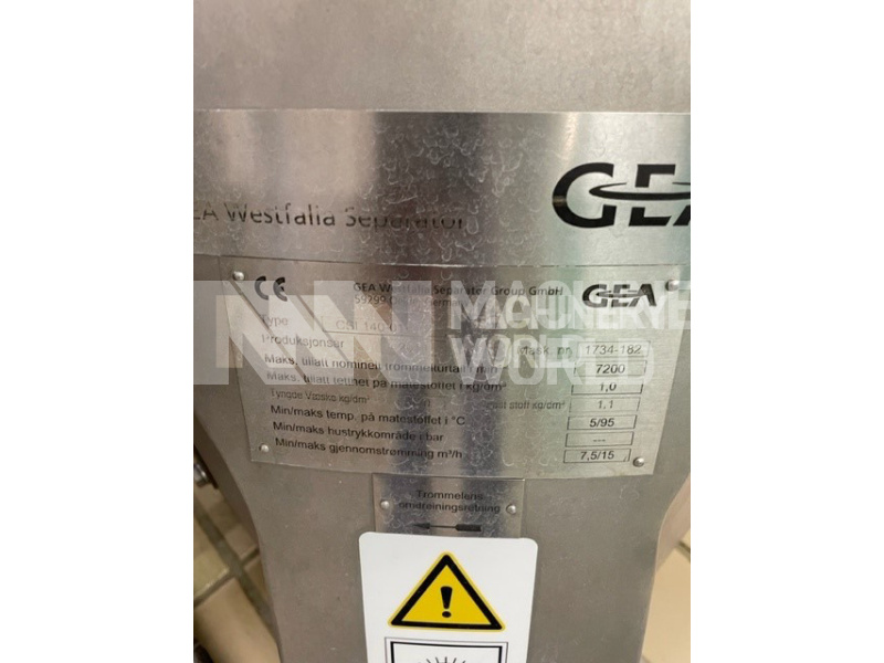 15,000 LPH GEA Westfalia CSI 140-01-777 Bactofuge Separator - YOM 2014 - Image 6