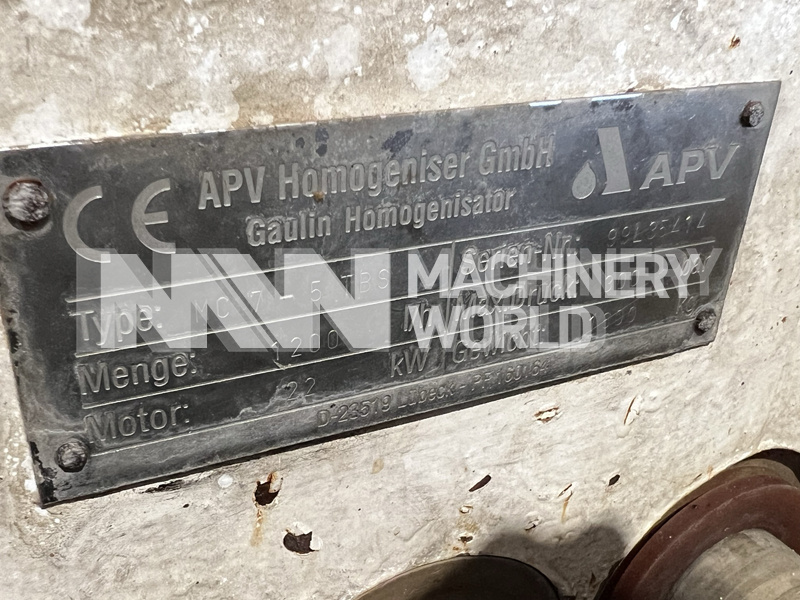 1,200 LPH APV Gaulin MC7-5TBS (300 Bar) Homogeniser - Image 5