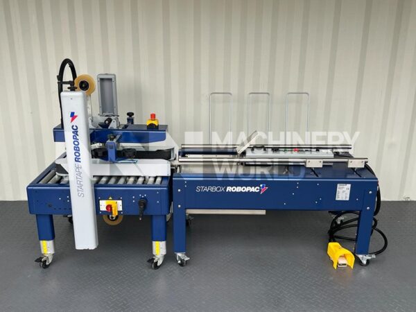 Robopac Startape 50M Case Taper (2014) with Robopac Starbox 50.1 Semi Auto Carton Erector (2015)