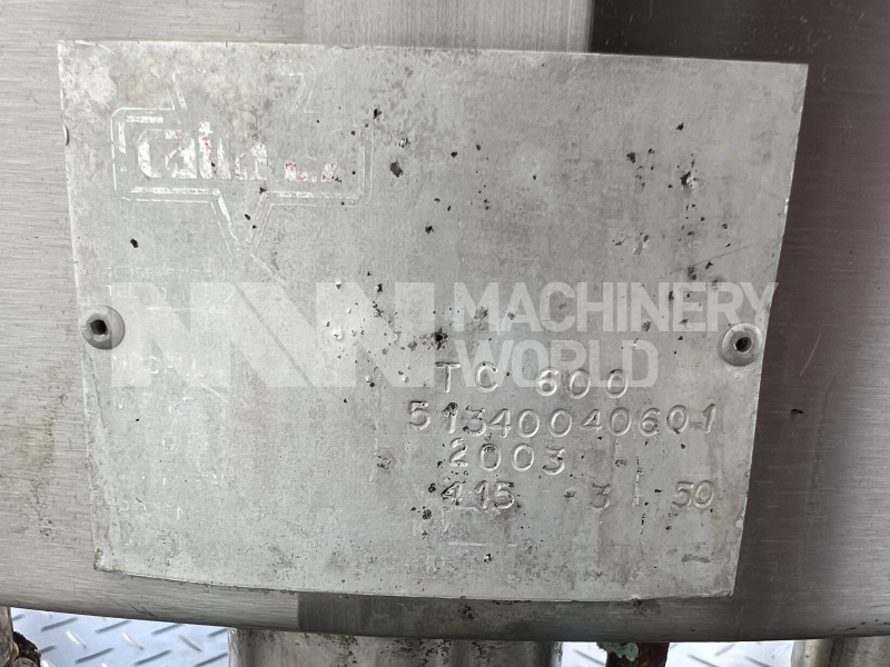600 Ltr Catta 27 Jacketed Pasteurisation Tank with High Speed Mixer - Image 3