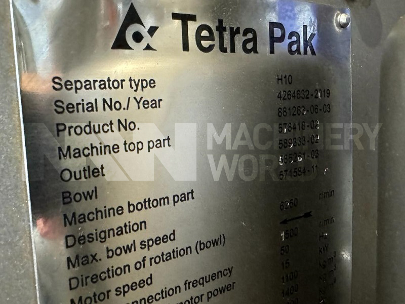 1,000 LPH Tetra Pak H10 Cream Concentrator Separator Skid Module (Year 2020) - Image 12