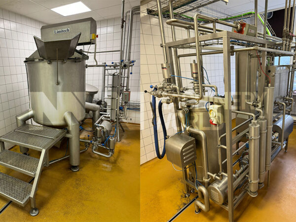 500 Ltr Limitech Batch High Shear Mixer with 300 LPH DDM Kolding Continuous Pasteuriser Plant