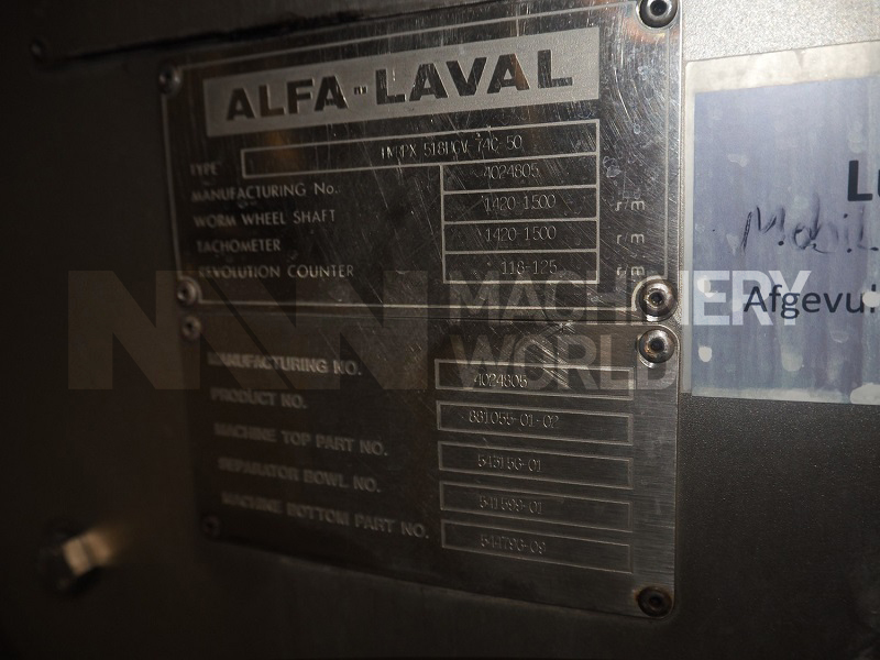 25,000 LPH Alfa Laval Tetra Pak HMRPX 518 HGV 74C 50 Milk Cream Separator - Image 11