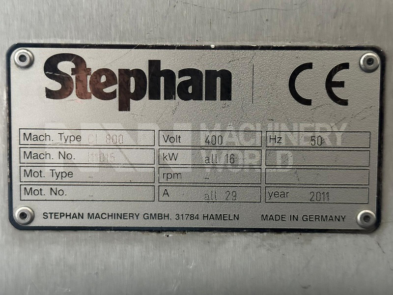 800L Stephan COOK-IT CI800 Direct Steam Jacketed Vacuum Process Mix Tank (Year 2011) - Image 11