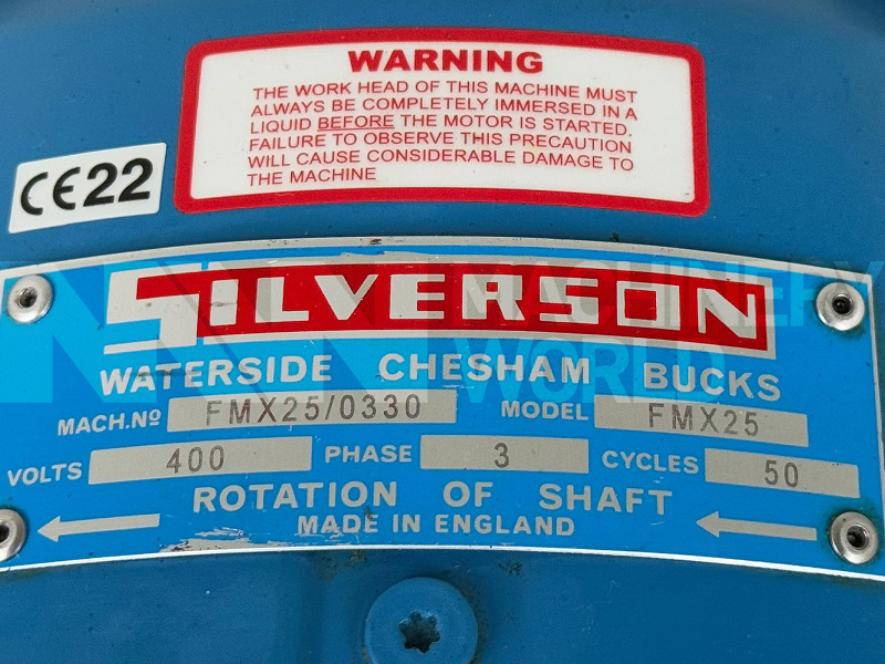 4kw Silverson FMX25 UHS-HV Ultra High Shear High Viscosity Inline High Shear Mixer (Year 2022) - Image 9