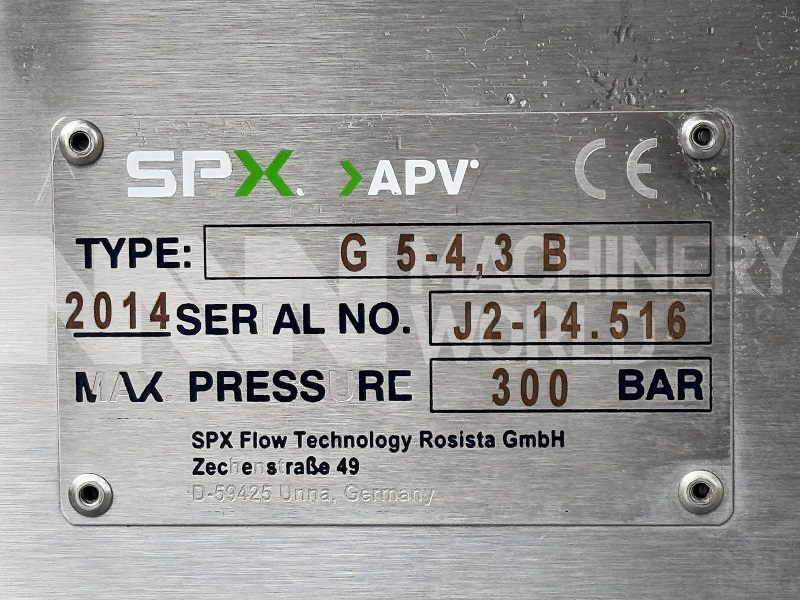 SPX G5-4,3B (300 Bar) High Pressure Homogeniser (Year 2014) - Image 6
