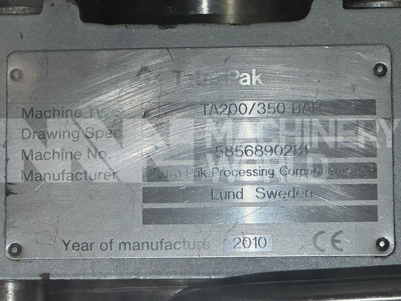 1,200 to 2,400 LPH Tetra Pak Tetra Alex TA200 (350 Bar) High Pressure Homogeniser (Year 2010) - Image 8