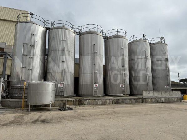 6x 100,000 Ltr Stainless Steel Jacketed & Insulated Milk Cream & Whey Cream Tanks Silos