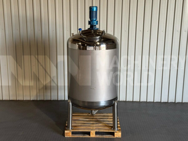 1,000 Ltr Single Skin Stainless Steel Tank with Top Entry Multi Stage Paddle Mixer