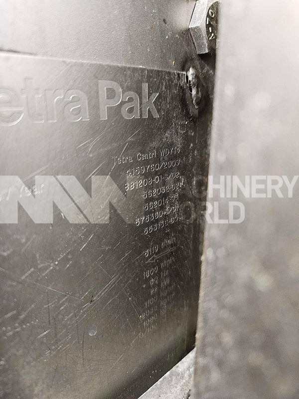 22,000 LPH Tetra Pak Tetra Centri WD714 Whey Cream Centrifuge Separator (Year 2009) - Image 5