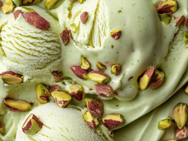 Image of ice-cream and pistachio nuts