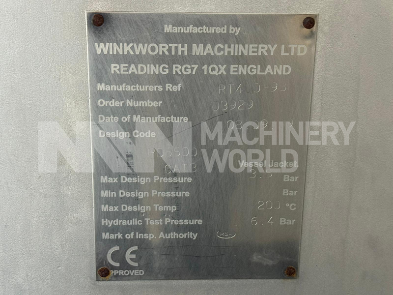 400L Winkworth RT400 Double Jacketed Horizontal Ploughshare T-Arm Mixer (Year 2009) - Image 10