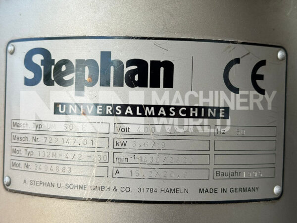 Stephan UM60E Double Jacketed Universal Vacuum Process Mixer ...