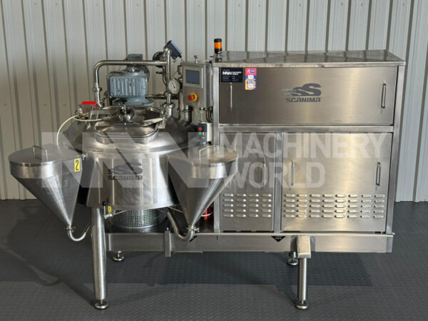 200 Ltr Scanima SRB200 Jacketed Vacuum Rated Universal High Shear Mixer with Direct Steam Injection