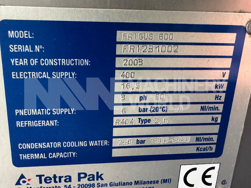 Tetra Pak Hoyer Frigus 600 C Ice Cream Continuous Freezer (Year 2003) - Image 6