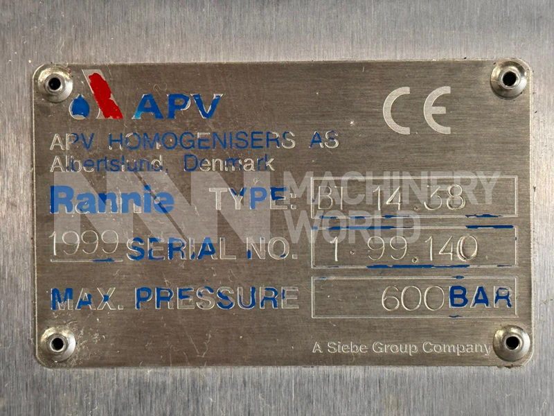 APV Rannie BT 14.38 (600 Bar) 2-Stage Aseptic High Pressure Homogeniser - Image 13