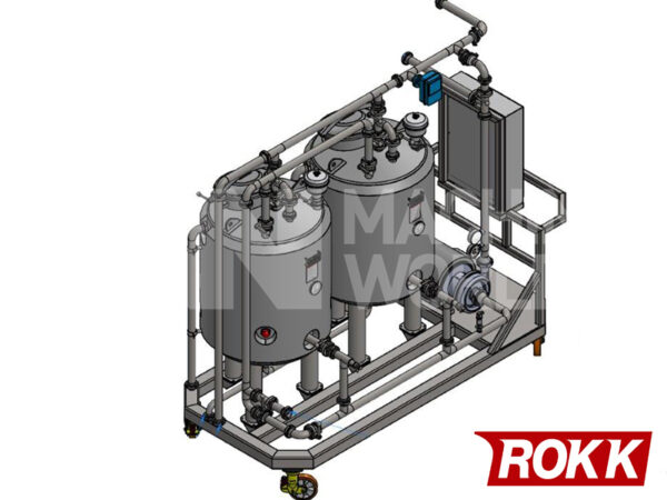 ROKK Processing 2-Tank (500L) Single Channel Electrically Heated Mobile CIP System Plant - BRAND NEW