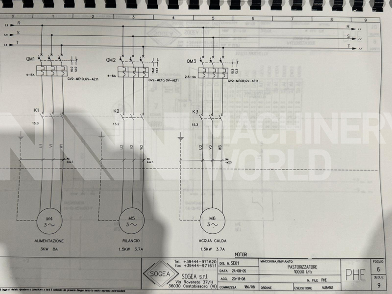 10,000 LPH Cheese Milk Skid Mounted Pasteuriser Plant for Cheese Production (Year 2008) - Image 10