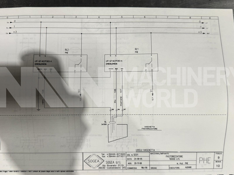10,000 LPH Cheese Milk Skid Mounted Pasteuriser Plant for Cheese Production (Year 2008) - Image 9