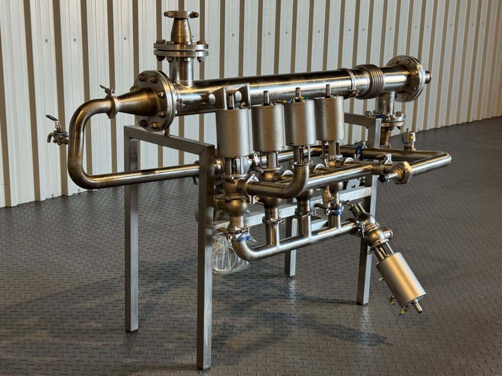 Tubular Shell-in-Tube Heat Exchanger with Alfa Laval Unique SSV Valves and Endress & Hauser Promag 50 Flowmeter