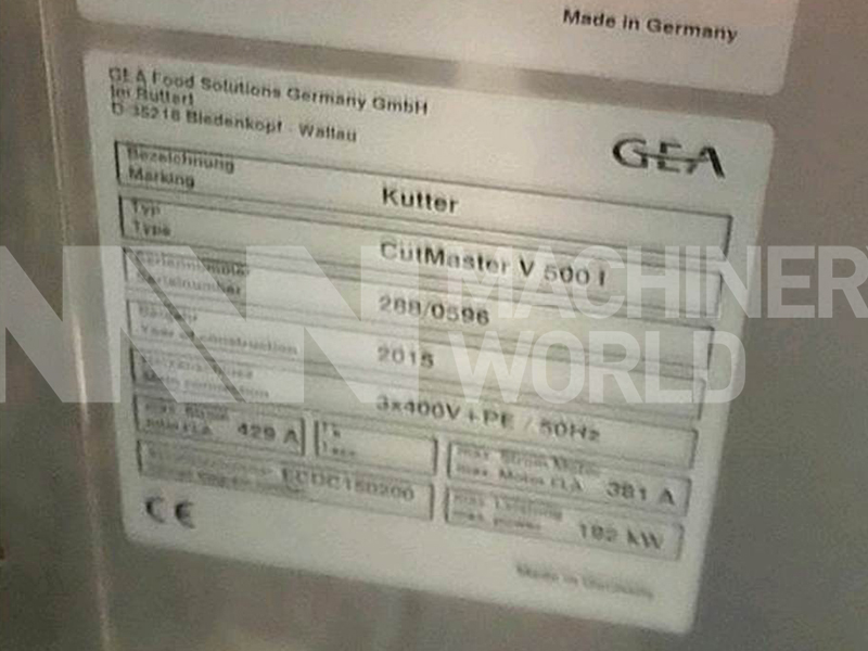 GEA CutMaster 500V Bowl Cutter Chopper with Vacuum & LN2 Injection (Fully Rebuilt - 2026) - Image 13