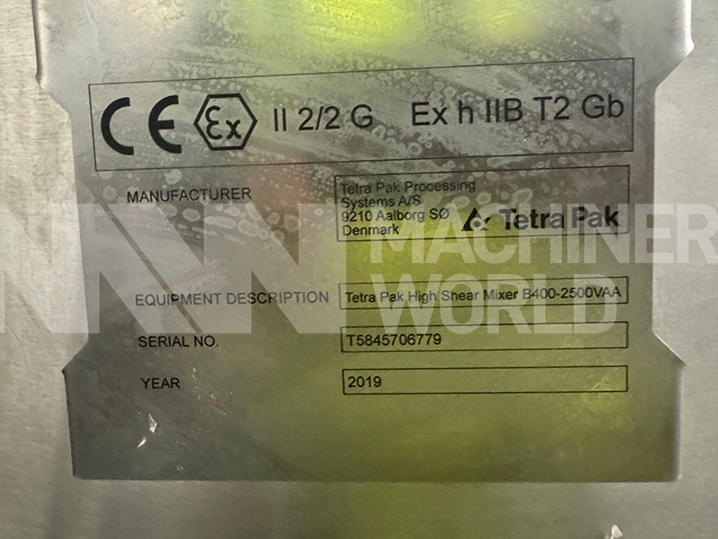 2,500 Litre Tetra Pak Tetra Scanima B400-2500VAA Jacketed Vacuum Universal High Shear Mixer – Year 2019 (2x Available) - Image 11