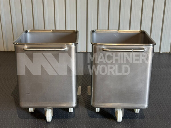 300L Syspal Stainless Steel Mobile Euro Tote Bin (2x Available)