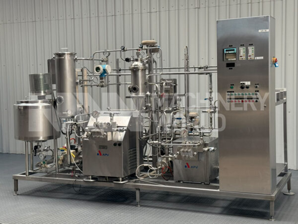 100 LPH APV Pilot UHT Plant with Plate Heat Exchanger, Direct Steam Injection & Twin 2-Stage Homogenisers