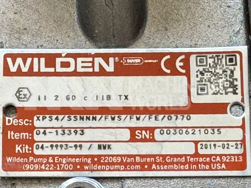 Wilden Stainless Steel Hygienic Double Diaphragm Pump (Year 2019 - NEVER USED) - Image 5