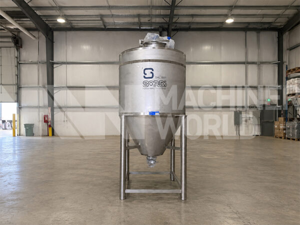 2,500 Ltr Sordi 316 Grade Stainless Steel Jacketed Tank with Sharp Conical Bottom and Scraped Surface Mixer (Year 2022 - NEVER USED)