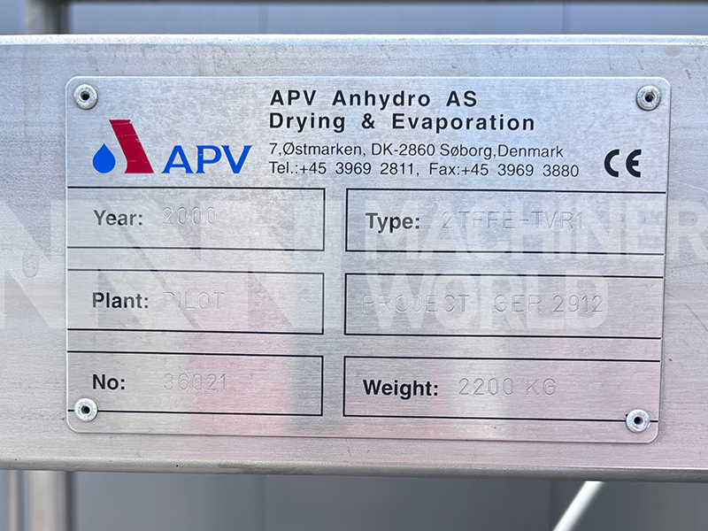 120kg per hour APV 2FFTE-TVR1 Pilot Compact Evaporator Plant (SPARINGLY USED) - Image 16